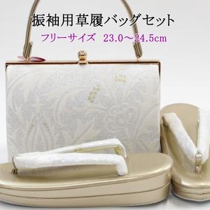 草履バッグセット 成人式 振袖 草履 23.5-24.5cm バッグ レディース 赤