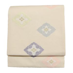 名古屋帯 正絹 新品 未仕立て 反物 カジュアル オフホワイト