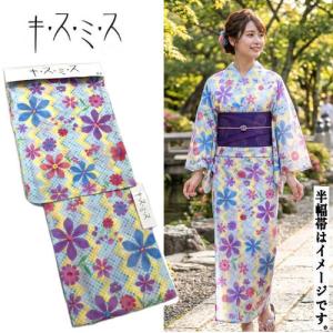 ゆかた　ViVi ファンシー　プレタ　新品　ブランド浴衣 ゆかた 「パラソル」 ViVi ファンシー ボーダー柄 綿ゆかた 仕立上り品
