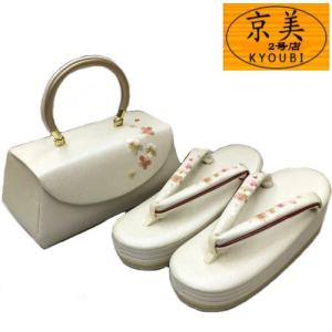草履バッグセット　振袖　白　厚底　フリーサ