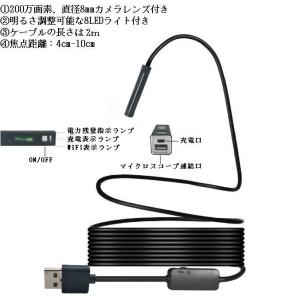 マイクロスコープ 2m スマホ ファイバースコ...の詳細画像1
