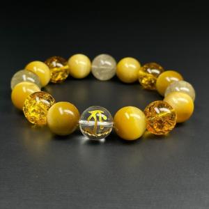 相性抜群の組み合わせ 太陽放射ルチル タイガーアイ 天然石 ネックレス