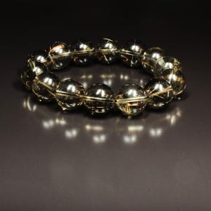 エレスチャルクォーツ ブレスレット 14mm ブラックエレスチャル 一点物