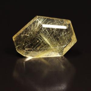 天然石 シトリン ハート原石 55g GHG9 台座付【優しい黄金色のハート