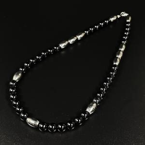 漆黒デザインがカッコいい!! ヘマタイト ブラックオニキス 磁気 ネックレス プロスポーツ選手も愛用する jn21