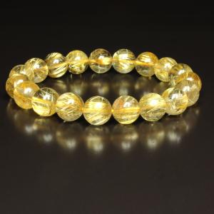 金針ルチルクォーツ ブレスレット 最高級 11A 11.8mm 18cm 天然石