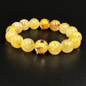 【御守り・金運】龍神ブレスレット［天然石］【龍珠や】【シトリン】内径約16cm〜 16ミリ 14 mm 風水 四神獣 本水晶 シトリン クラック ブレスレット