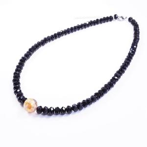大粒でカッコいい!! ブラックスピネル ネックレス 6mm・4mm 芸能人も