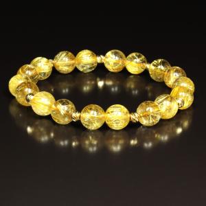ゴールドルチルクォーツ キャッツアイ ブレスレット 約12.5mm ブラジル