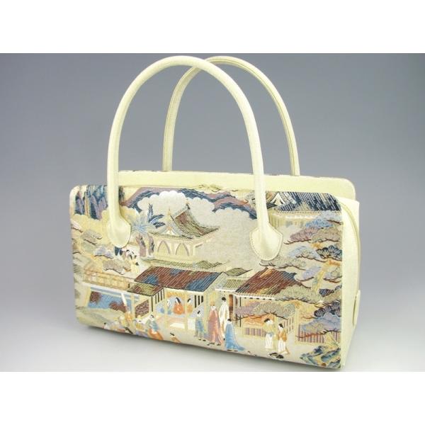 【 京都西陣 帯地 】 利休バッグ　高級仕立　日本製　(訳) 新品 サンプル品