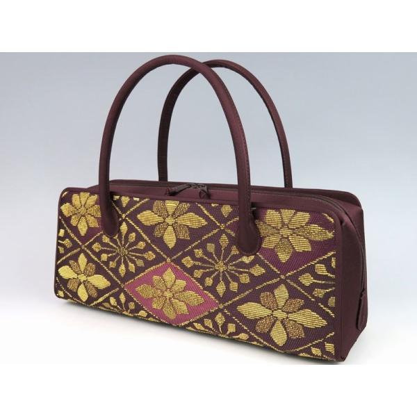 【 京都西陣 帯地 】 横長　利休バッグ　高級仕立　日本製