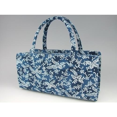 【 京染 和帆布 】 横長 二本手 バッグ　(訳) 新品 サンプル品