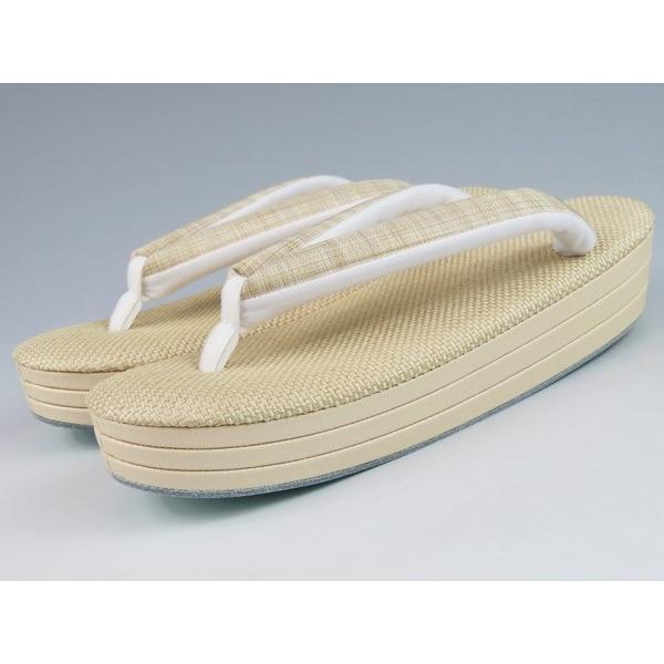 【 京都西陣 帯地 】 パナマ織　３枚通し 草履　Ｌサイズ　　(訳) 新品 サンプル品