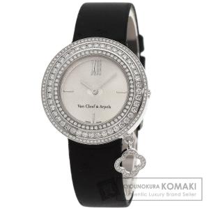 Van Cleef & Arpels ヴァンクリーフ＆アーペル VCARM95300 チャームウォッチ 32mm 腕時計 K18ホワイトゴールド 革 ダイヤモンド レディース 中古