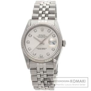 ROLEX ロレックス 16234G デイトジャスト 10P ダイヤモンド 腕時計 ステンレススチール SS K18WG メンズ 中古