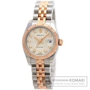 ROLEX ロレックス 179171G デイトジャスト 10P ダイヤモンド 腕時計 ステンレススチール SSxK18PG K18PG レディース 中古