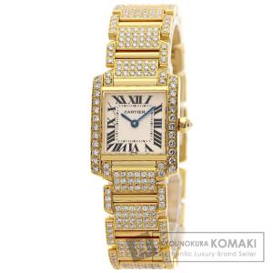 CARTIER カルティエ WE1001RD タンクフランセーズ SM 純正 フル ダイヤモンド 腕時計 K18イエローゴールド K18YG ダイヤモンド レディース 中古