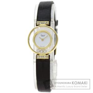 Chopard ショパール 20/5511 ハッピーダイヤモンド  腕時計  K18イエローゴールド 革 レディース  中古｜kyounokura