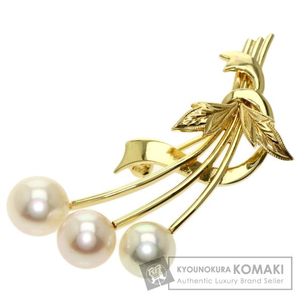 MIKIMOTO ミキモト パール 真珠 ブローチ K14イエローゴールド レディース 中古