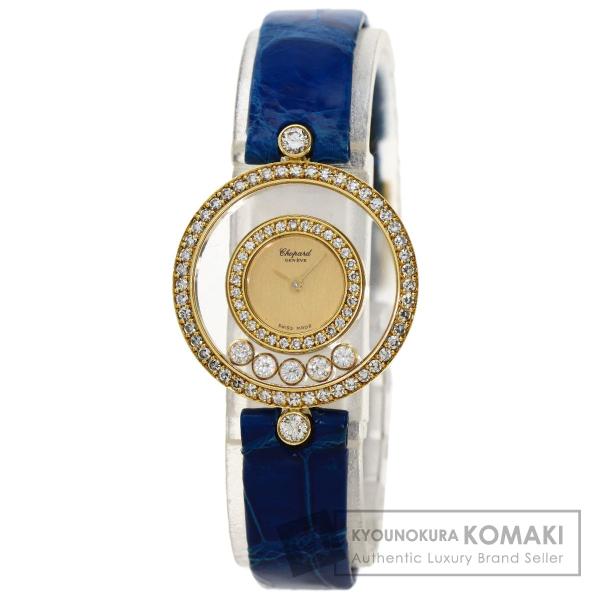 Chopard ショパール 20/3957 ハッピーダイヤモンド 腕時計  K18イエローゴールド ...