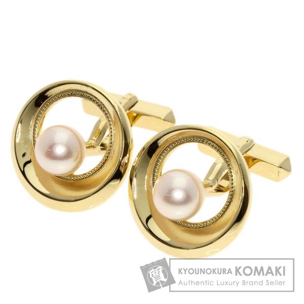 MIKIMOTO ミキモト アコヤパール 真珠 カフス K14イエローゴールド メンズ 中古