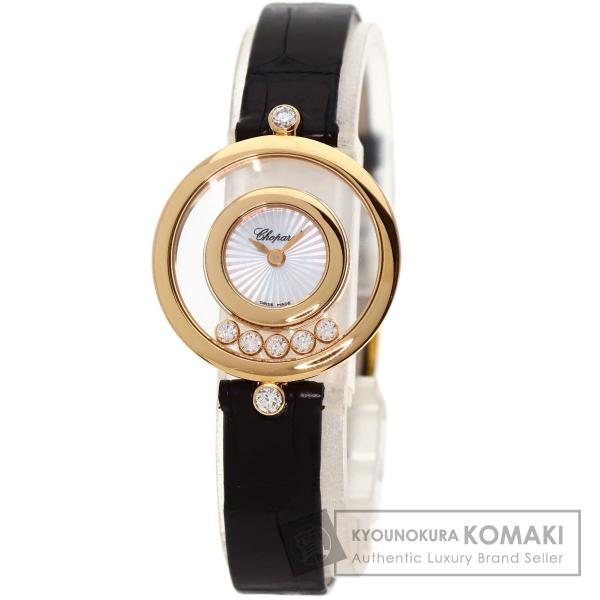 Chopard ショパール 209415-5001 ハッピーダイヤモンド  腕時計  K18ピンクゴ...