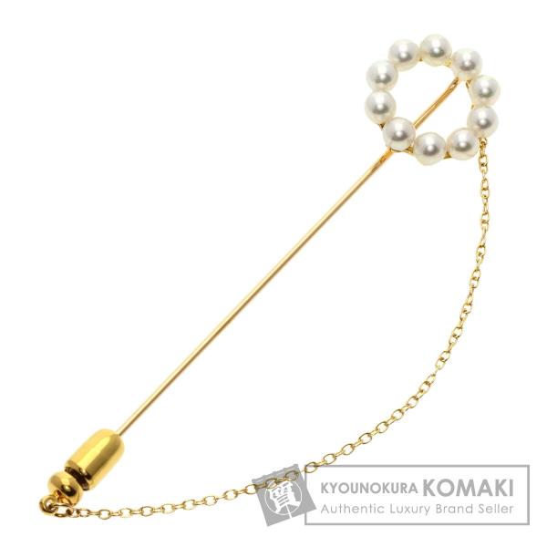 MIKIMOTO ミキモト ベビーパール 真珠 ピンブローチ ブローチ K18イエローゴールド レデ...