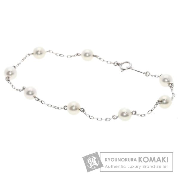 MIKIMOTO ミキモト ステーション アコヤパール 真珠 ブレスレット K18ホワイトゴールド ...