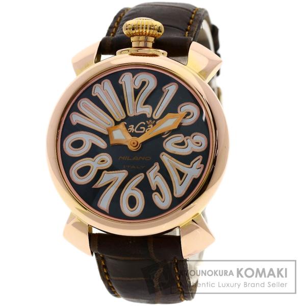 Gaga Milano ガガ・ミラノ マヌアーレ 40mm 腕時計  GP 革 メンズ  中古