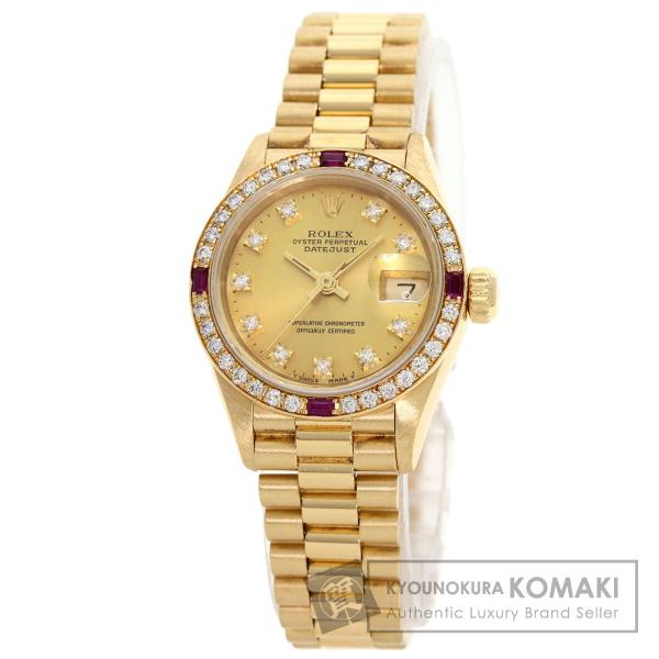 ROLEX ロレックス 69068G デイトジャスト 10P ダイヤモンド 腕時計  K18イエロー...