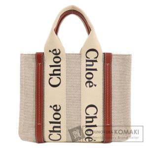 CHLOE クロエ ウッディ スモール ハンドバッグ キャンバス レディース 中古