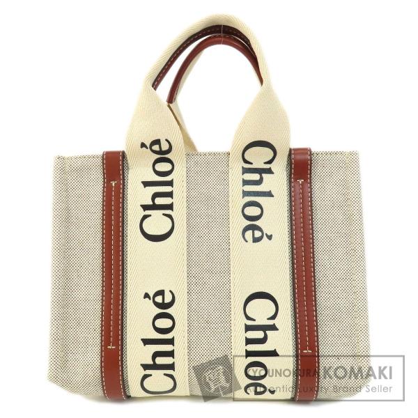 CHLOE クロエ ウッディスモール ハンドバッグ キャンバス レディース 中古