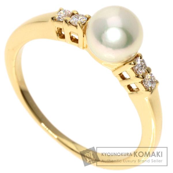 MIKIMOTO ミキモト パール 真珠 ダイヤモンド リング・指輪 K18イエローゴールド レディ...