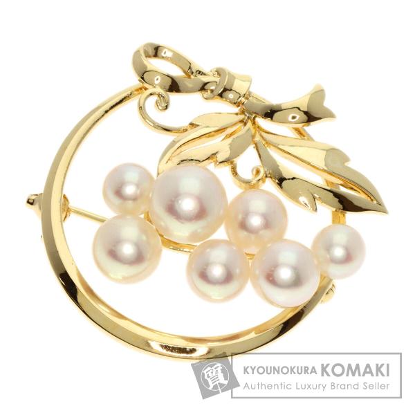 MIKIMOTO ミキモト アコヤパール 真珠 ブローチ K14イエローゴールド レディース 中古