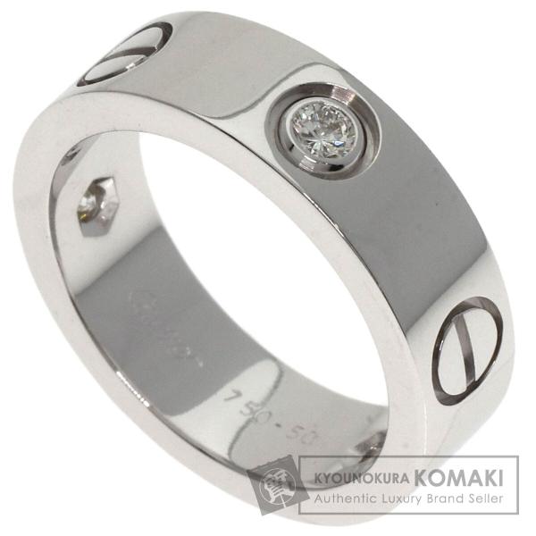 CARTIER カルティエ ラブリング ハーフ ダイヤモンド #50 リング・指輪 K18ホワイトゴ...