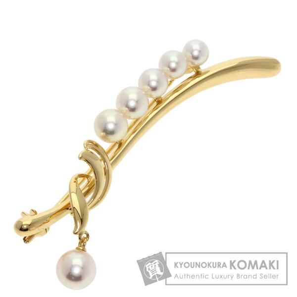 MIKIMOTO ミキモト パール 真珠 ブローチ K18イエローゴールド レディース 中古