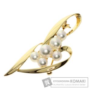 MIKIMOTO ミキモト アコヤ真珠 ブローチ K18イエローゴールド リボン  