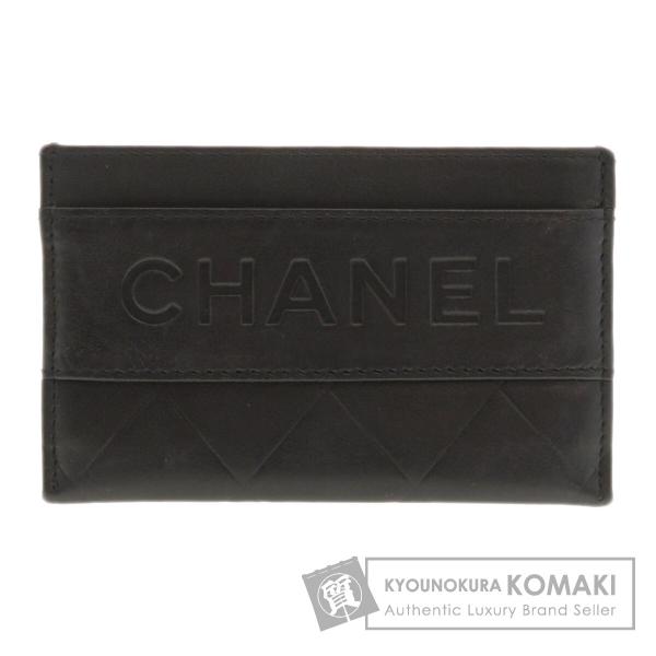 CHANEL シャネル ロゴモチーフ カードケース ラムスキン レディース 中古