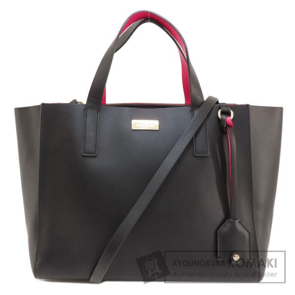 kate spade ケイトスペード ロゴ金具 2WAY トートバッグ レザー レディース 中古