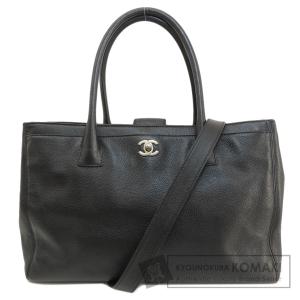 CHANEL シャネル エグゼクティブトート シルバー金具 2WAY トートバッグ カーフ レディース 中古