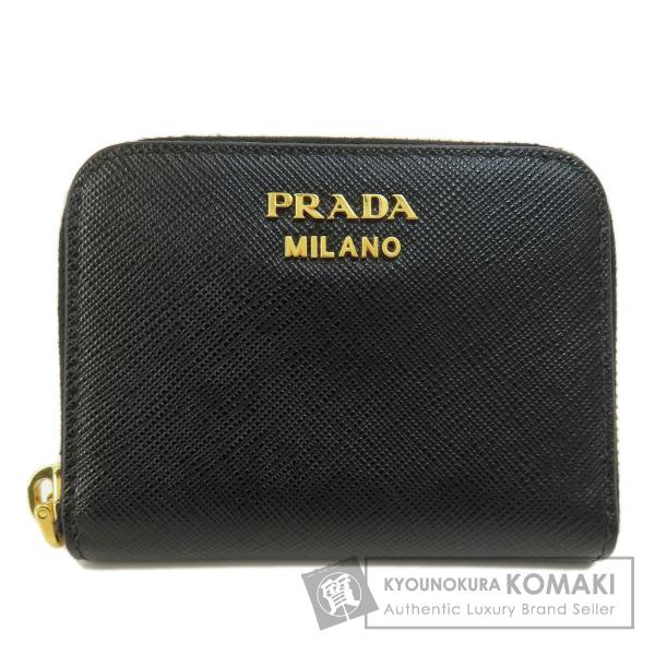 PRADA サフィアーノ ロゴ金具 コインケース レディース 中古 プラダ レザー