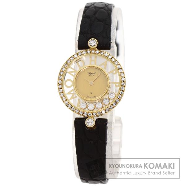 Chopard ショパール 20/3926/12 ハッピーダイヤモンド 腕時計  K18イエローゴー...