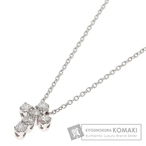 Ponte Vecchio ポンテヴェキオ クロス ダイヤモンド ネックレス K18ホワイトゴールド...