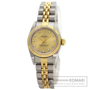 ROLEX ロレックス 67193G オイスターパーペチュアル 11P ダイヤモンド 腕時計 ステンレススチール SSxK18YG K18YG レディース 中古