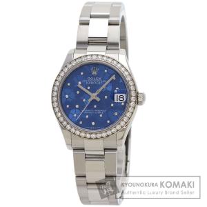 ROLEX ロレックス 278384RBR デイトジャスト31 ブルーフローラル ダイヤモンドベゼル 腕時計 ステンレススチール SSxK18WG ダイヤモンド レディース 中古