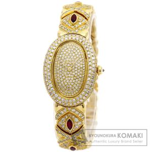 CARTIER カルティエ WB5009D8 ベニュワール 純正 フルパヴェ ダイヤモンド 腕時計 K18イエローゴールド K18YG/ダイヤモンド レディース 中古