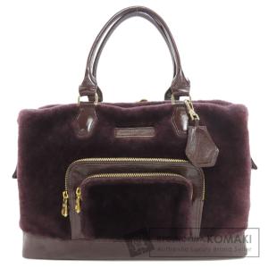 Longchamp ロンシャン ロゴ トートバッグ ファー レディース 中古