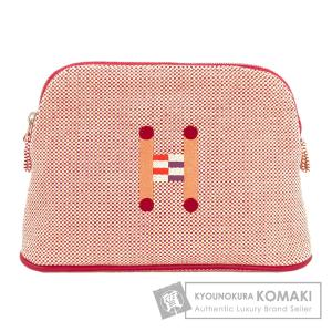 HERMES エルメス ボリードポーチ クレイジーH 化粧ポーチ キャンバス レディース 中古