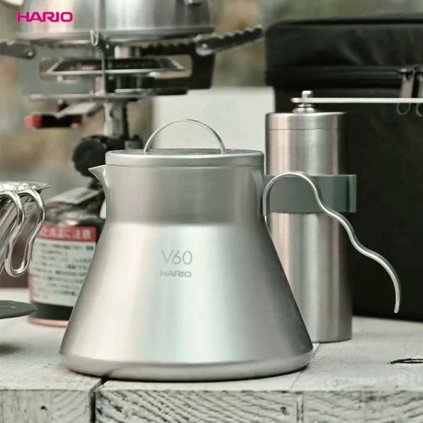 ハリオ V60 メタルコーヒーサーバー ケトル 500ml アウトドア キャンプ 直火OK hari...