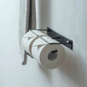 トイレットペーパーホルダー ダブル 壁付け 天付け